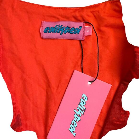 Edikted Dollskill Red Pop Art Graphic Bodycon Mini Dress Size S - Picture 3 of 15